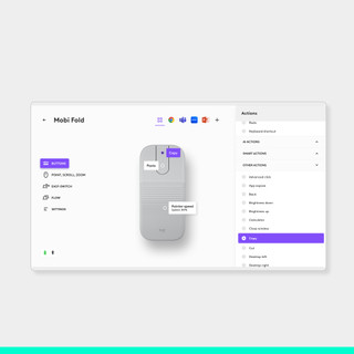 Logitech Mobi Fold Maus Off-White