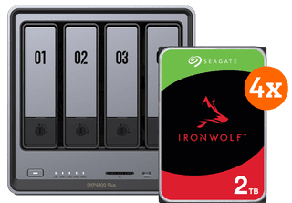 UGREEN NASync DXP4800 Plus + Seagate Ironwolf 2 TB 4er-Pack
