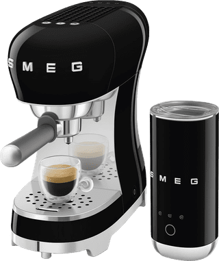 SMEG ECF12BLEU Black + Milk Frother