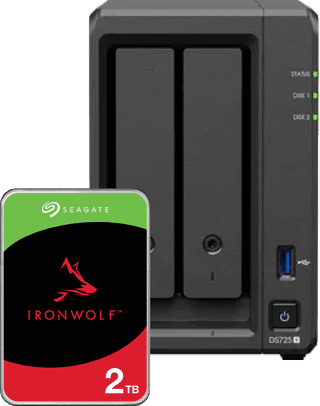 Synology DS725+ + Seagate Ironwolf 2 TB