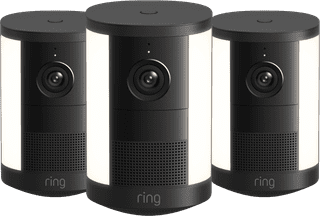 Ring Spotlight Kamera 2. Generation Akku Schwarz 3er-Pack
