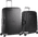 Samsonite S'Cure Spinner 75cm + 55cm Black Suitcase Set Black