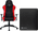 Vortech Essential Gaming-Stuhl Rot + Vortech Bodenschutzmatte Schwarz