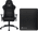 Vortech Essential Gaming-Stuhl Schwarz + Vortech Bodenschutzmatte Schwarz