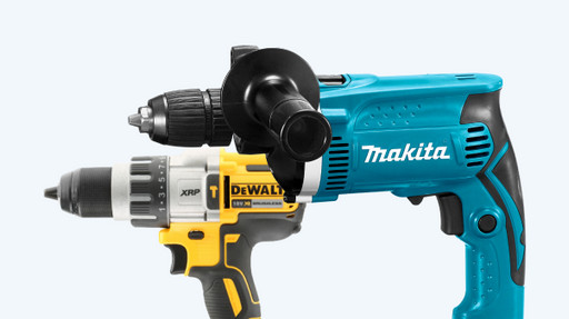 Makita and DeWalt cordless impact drills