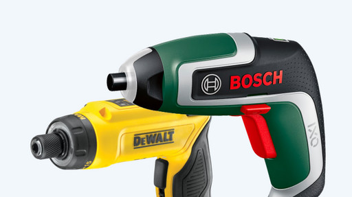 Bosch and DeWalt electric screwdrivers