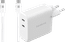 BlueBuilt 100-Watt-GaN-Ladegerät mit 2 USB-C-Ports Weiß + BlueBuilt USB-C-Kabel 240 W 2 m Nylon