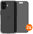 BlueBuilt Protective Back Cover iPhone 16 Transparent + Privacy Filter Screen Protector Duo Pack