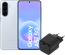 Samsung Galaxy A57 128GB Light Blue 5G + BlueBuilt Charger with USB-C Port 45W Black