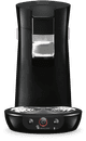 Philips Senseo Viva Café HD6563/60 Schwarz + Milchaufschäumer vorne