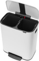 Brabantia Bo Pedal Bin 2 x 30 Liter Weiß + Müllbeutel (120 Stück) innen