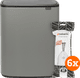 Brabantia Bo Touch Bin 60L Mineral Concrete Gray + Trash Bags (120 units) Main Image