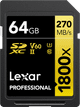 Lexar Professional SDXC 1800x GOLD 64GB 180MB/s Main Image