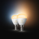Philips Hue Luster Spherical Light White Ambiance E14 2-pack null