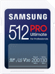 Samsung SDXC PRO Ultimate 512GB 130 MB/s + USB-Adapter vorne