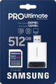 Samsung SDXC PRO Ultimate 512GB 130 MB/s + USB-Adapter verpackung