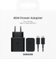 Samsung Super Fast Charging Ladegerät 45 W Schwarz + USB-C-Kabel 1,8 m Schwarz Kunststoff verpackung