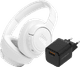 JBL Tune 770NC White + BlueBuilt Quick Charge Charger with USB-A Port 18W Black Main Image
