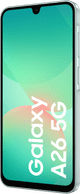 Samsung Galaxy A26 128GB Grün 5G + Samsung Ladegerät 25 Watt Schwarz vorne