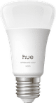 Philips Hue White & Color Starterset E27 1.100 lm Doppelpack + Bridge Pro vorne